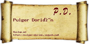 Pulger Dorián névjegykártya